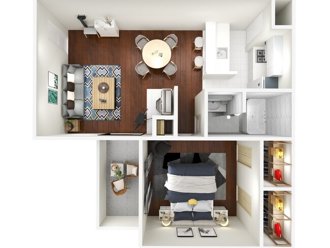 1 Bedroom 1 Bathroom 1050 floor plan
